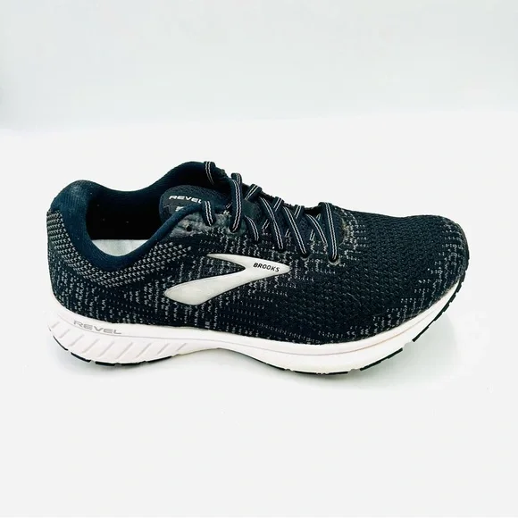 Brooks running shoes Revel 3 Running Shoes Black White Sneakers women size 7.5 - Picture 3 of 10